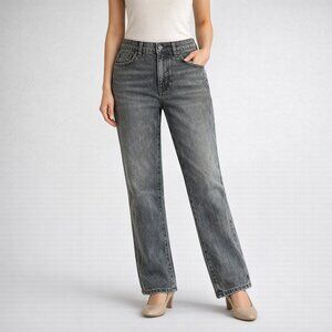 Princess Polly Straight Leg Jeans Gray Wash Mid Rise Denim Size 6